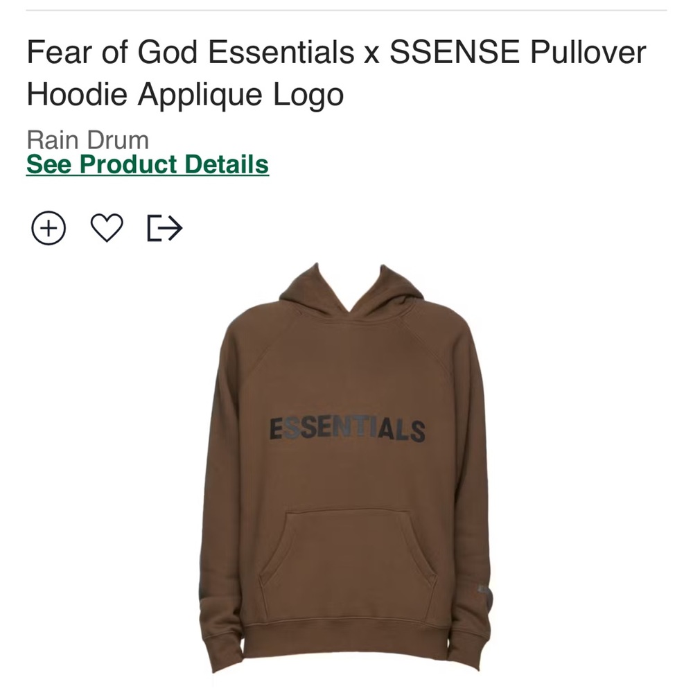 Fear of God Essentials Hoodie Rain Drum